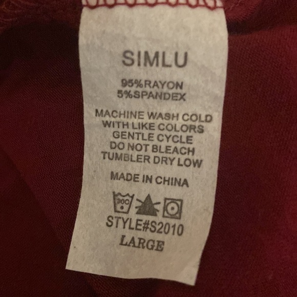 Simlu high low drape two layer skirt burgundy wine large - Picture 12 of 12